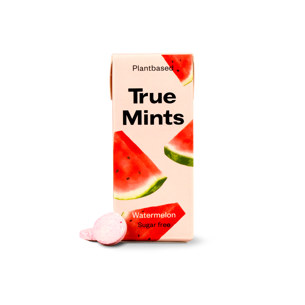 True Mints natūralios čiulpiamosios pastilės arbūzų skonio